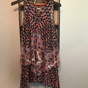 Printed Dress with Criss-Cross Front